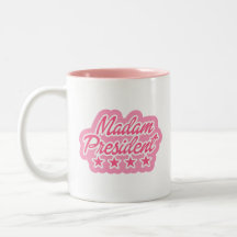 Madame la Présidente Mug - Intérieur rose et type 