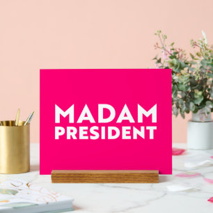 Madame la Présidente typographie moderne blanc ros