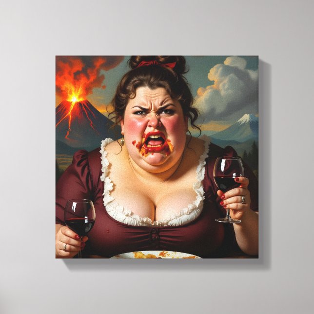 “Madame Lava-Cake”- She Blows At A Moments Notice Canvas Print (Front)