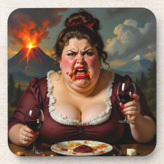 “Madame Lava-Cake”- She Blows At A Moments Notice Coaster