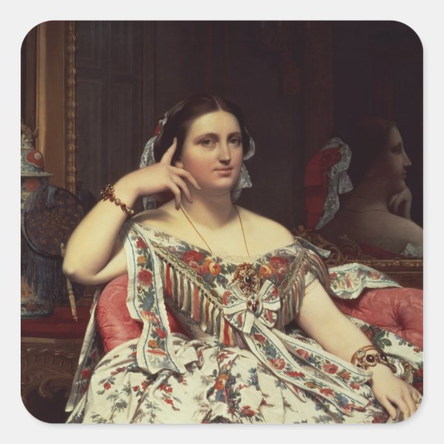 Madame Moitessier, 1856 Square Sticker (Front)