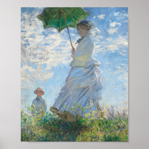 Madame Monet and Her Son (1875) Claude Monet Art Poster