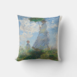 Madame Monet and Her Son by Claude Monet Throw Pillow