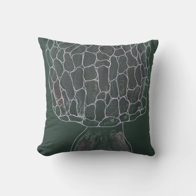 Madame Morchella Throw Pillow (Front)
