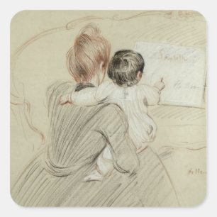 Madame Paul Helleu and her Daughter Paulette Square Sticker