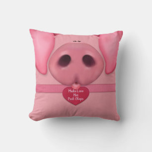Madame Piggy Throw Pillow