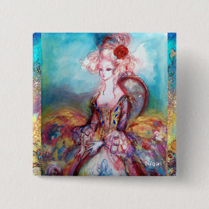 MADAME POMPADOUR Elegant Beauty Fashion 2 Inch Square Button