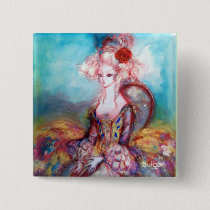 MADAME POMPADOUR Elegant Beauty Fashion 2 Inch Square Button