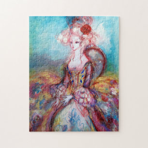 MADAME POMPADOUR gold blue pink Jigsaw Puzzle