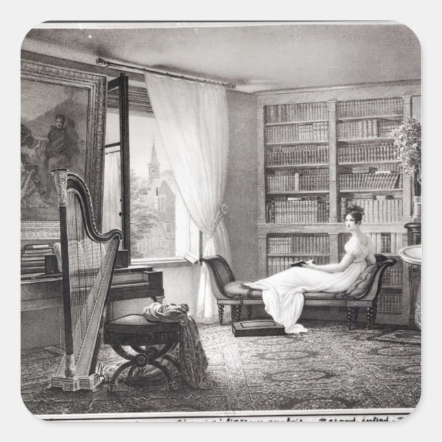 Madame Recamier at the Abbaye-aux-Bois Square Sticker (Front)