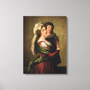 Madame Rousseau and her Daughter, 1789 Canvas Print