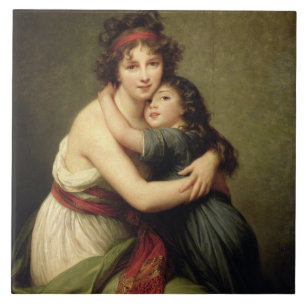 Madame Vigee-Lebrun and her Daughter Tile