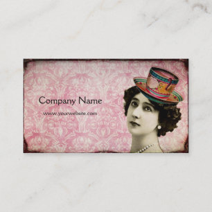 Madame vintage avec le carte de visite de