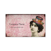 Madame vintage avec le carte de visite de