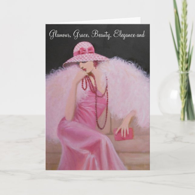 Madame vintage fascinante, carte d'anniversaire (Devant)