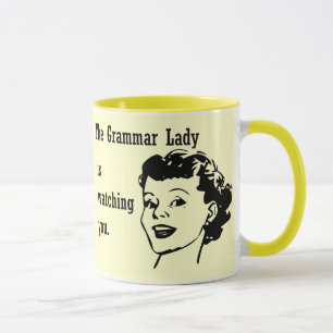 Madame Watching Mugs de grammaire