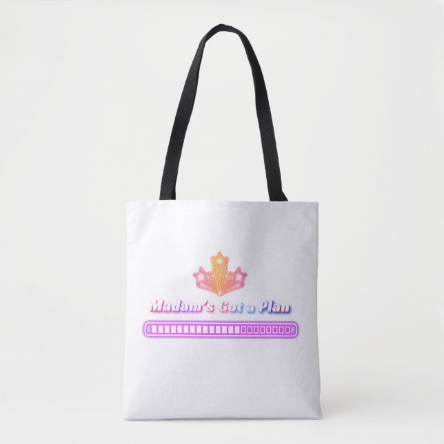 Madam's Got A Plan Patriotic Neon Style Tote Bag (Front)