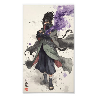 Madara Uchiha – Cinematic Watercolor Wallpaper Photo Print