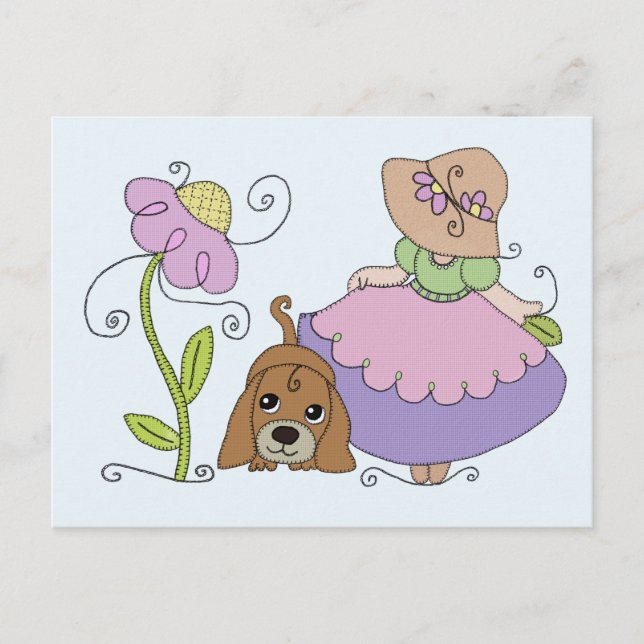 Mädchen mit Hund Postcard (Front)