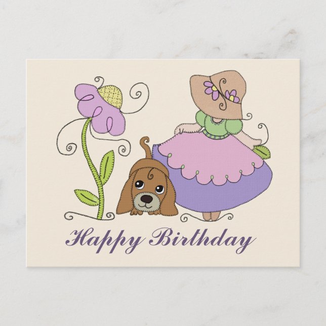 Mädchen mit Hund Postcard (Front)