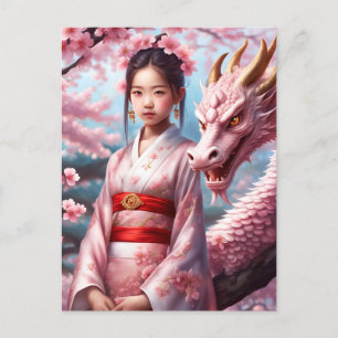 Mädchen zwischen Kirschblüten 1 Postcard