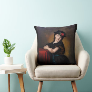 Mädchenporträt by Samuel Baruch Ludwig Halle Throw Pillow