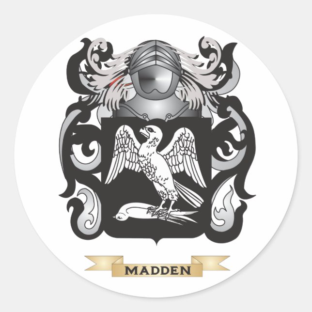 Madden Coat of Arms (Family Crest) Classic Round Sticker (Front)