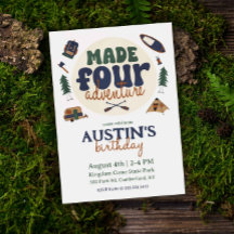 Made For Adventure 4th Birthday Invitation