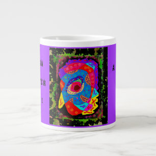 Made for art lovers abstract design large coffee mug