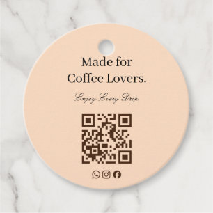 Made For Coffee Lovers QR Code Gift Tag