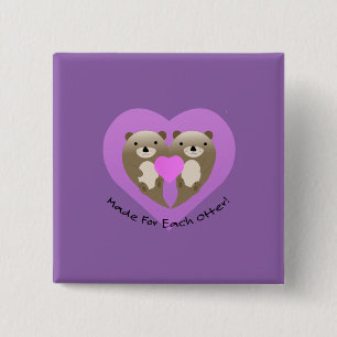 Made for Each Otter 2 Inch Square Button