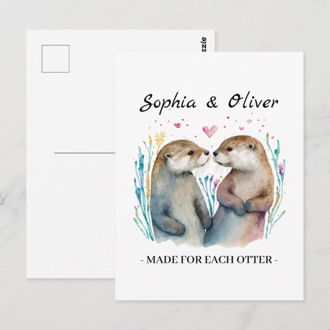 Made For Each Otter Love Valentine's Day Postcard (Front/Back)