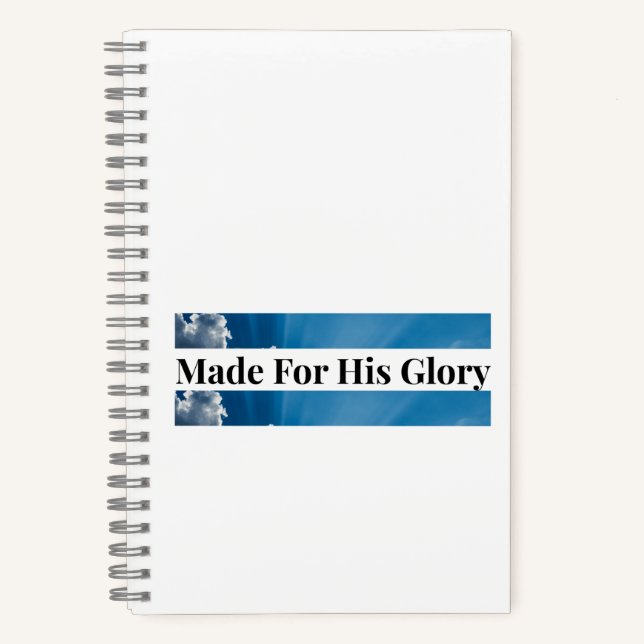 Made For His Glory Christian Prayer Notebook (Front)