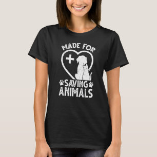 Made For Saving Animals Veterinarian Retro Vet Tec T-Shirt