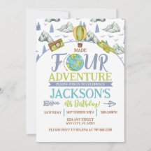 Made Four Adventure 4th Birthday Invitation