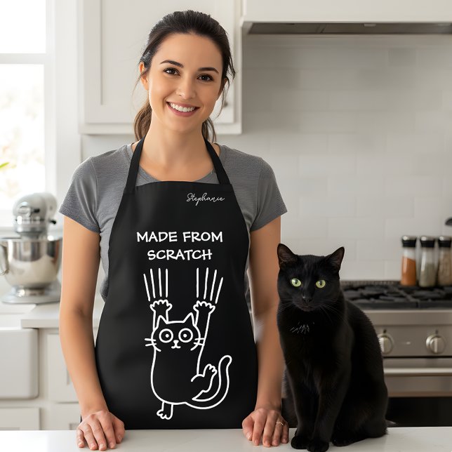 Made from scratch funny cat kitchen  apron (Creator Uploaded)