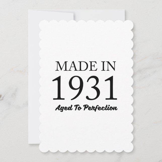 Made In 1931 Card (Front)