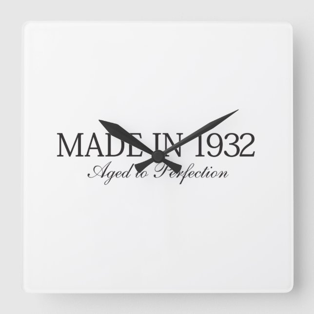 Made in 1932 square wall clock (Front)