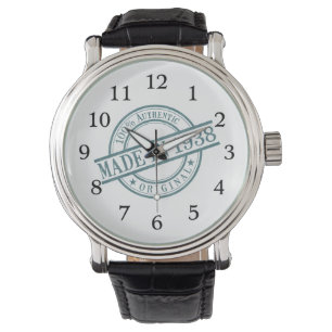 Made in 1938 Round Rubber Stamp Logo Birth Year Watch