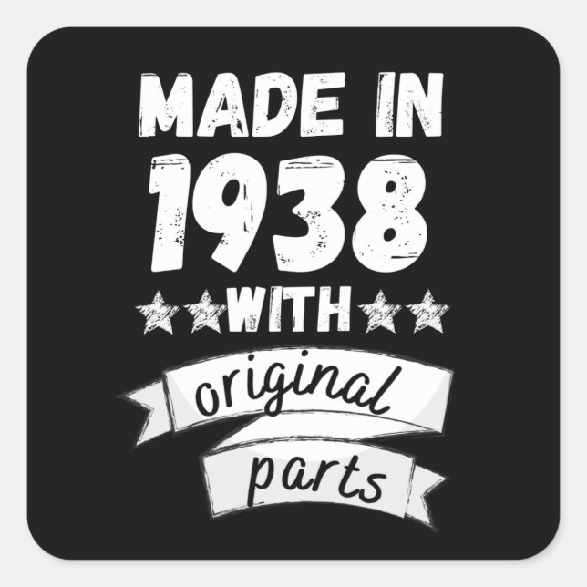 made in 1938 with original parts, square sticker (Front)
