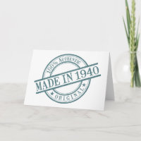 Made in 1940 Round Rubber Stamp Logo Birth Year