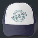 Made in 1945 trucker hat<br><div class="desc">If you were born in the year of '45, then you will love this Made in 1945, 100% authentic original, t-shirts and products. Great birthday gift for those who love their age.</div>