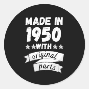made in 1950 with original parts, classic round sticker
