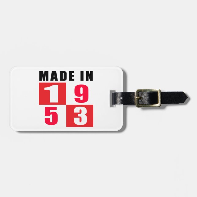 Made In 1953 Birthday Designs Luggage Tag (Front Horizontal)
