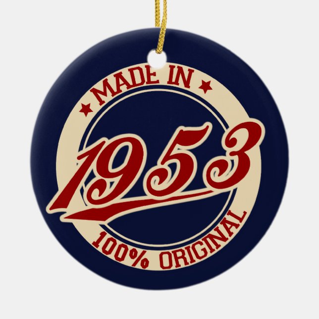 Made In 1953 Ceramic Ornament (Front)