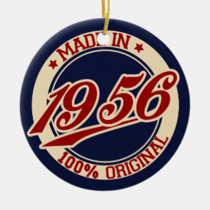 Made In 1956 Birthday Year Ceramic Ornament