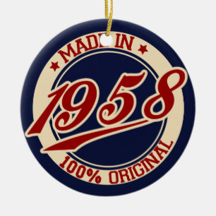 Made In 1958 Ceramic Ornament