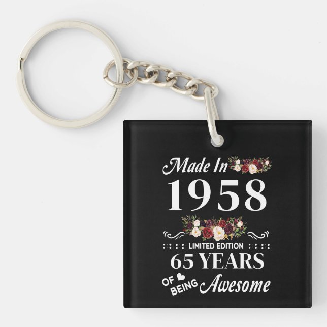 Made In 1958 Limited Edition 65 Years Of Being Keychain (Front)