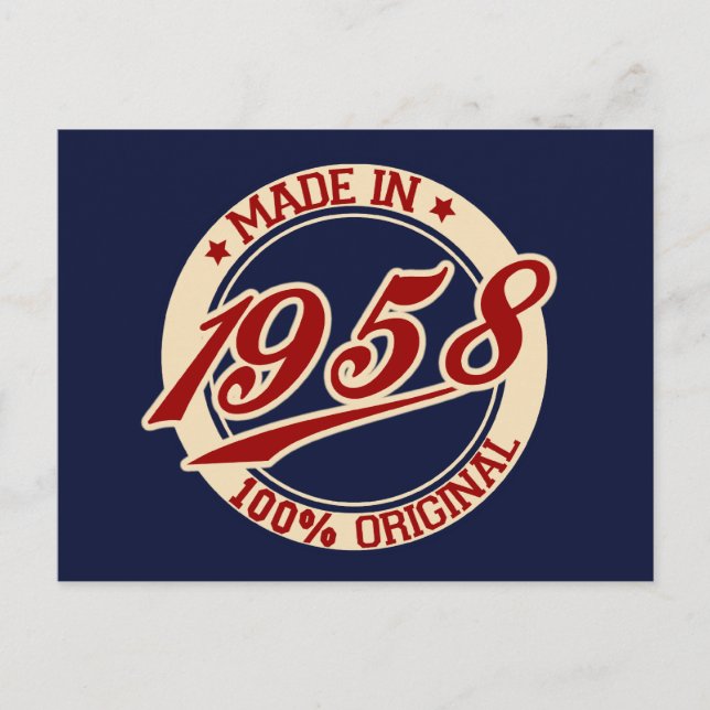 Made In 1958 Postcard (Front)