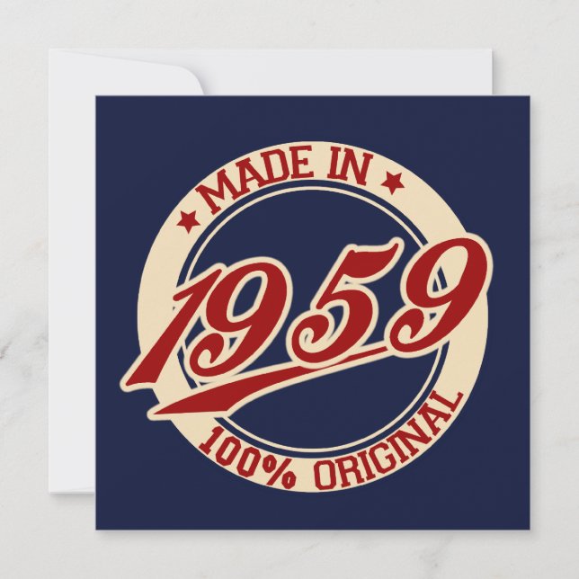 Made In 1959 Card (Front)